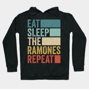 Funny Eat Sleep The Ramones Repeat Retro Vintage Hoodie